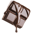 Chocolate Braided Pastry flavor icon - bar of chocolate made of four squares with chocolate sauce dripping down it.